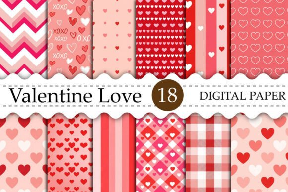 Download Valentine Love Digital Paper Bundle - Digital paper Collection