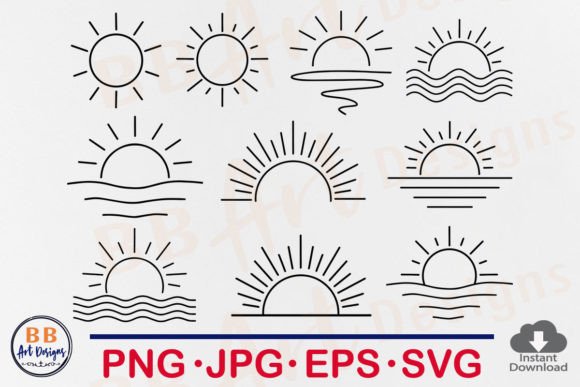 Download Sun SVG Bundle, Sunrise Clipart Vector - Clipart Collection