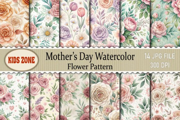 Download Mother’s Day Watercolor Flower Pattern - Flower Collection