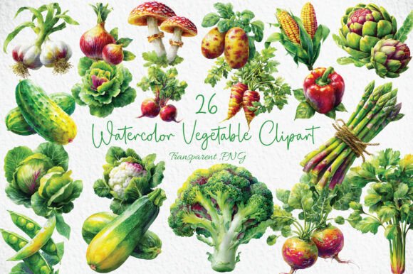 Download Watercolor Vegetable Clipart PNG - Vegetable Collection