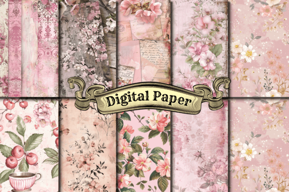 Download Soft Pink Junk Journal Digital Paper - Digital paper Collection