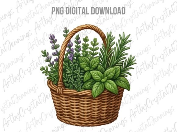 Download Fresh Herb Garden Basket Clipart PNG - Clipart Collection