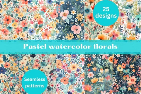 Download Watercolor Flowers Repeating Pattern - Flower Collection