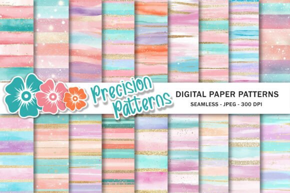Download Pastel Glitter Stripes Digital Paper - Digital paper Collection