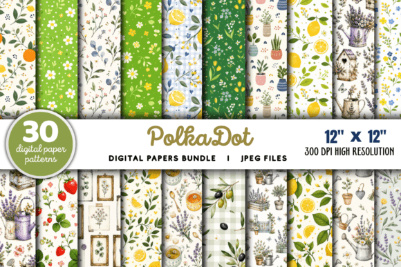 Download Polka Dot Digital Paper Bundle - Digital paper Collection