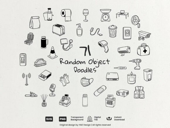 Download Random Object Doodles Clipart Pack - Clipart Collection