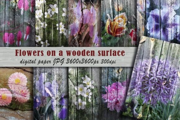 Download Flowers on Wooden Surfaces. - Flower Collection
