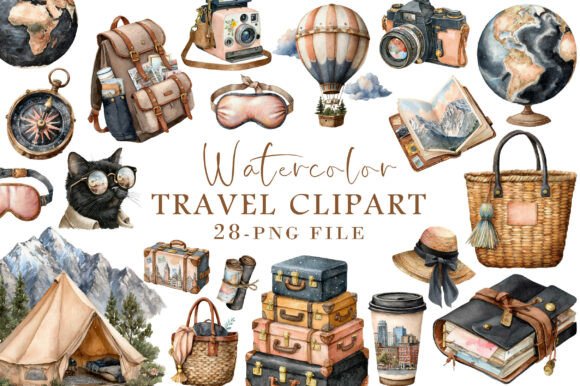 Download Watercolor Travel Clipart - Clipart Collection