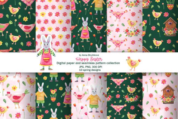 Download Happy Easter Pattern and Digital Paper - Digital paper Collection