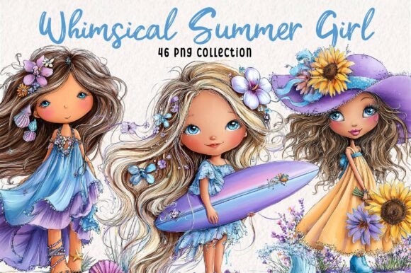 Download Whimsical Summer Girl Clipart - Clipart Collection