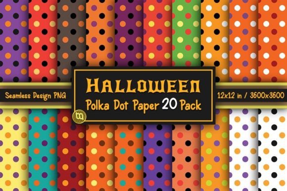 Download Halloween Polkadot Digital Paper 20 Pack - Digital paper Collection