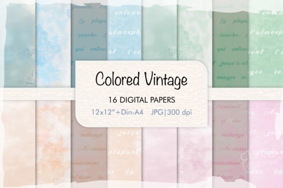 Download Colored Vintage Digital Papers - Digital paper Collection