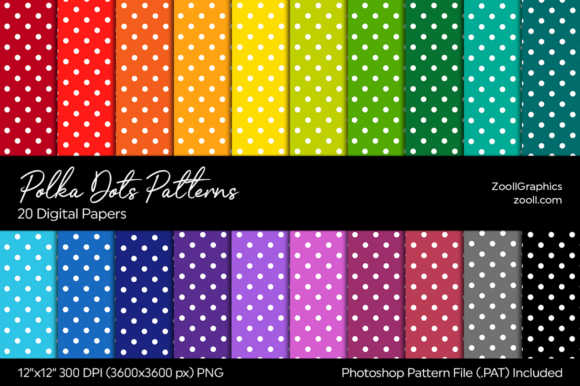 Download Polka Dots Rainbow Digital Papers - Digital paper Collection