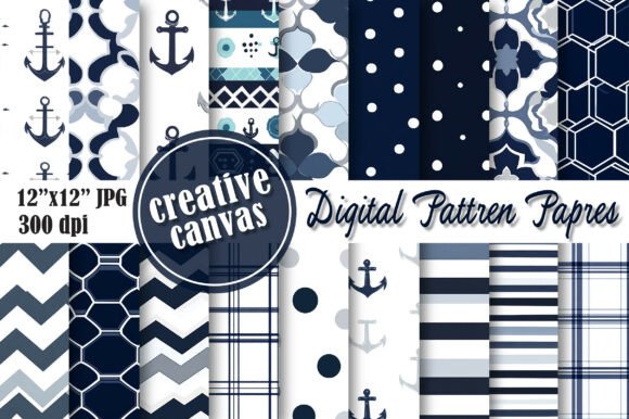 Download Navy Anchor Digital Paper Bundle - Digital paper Collection