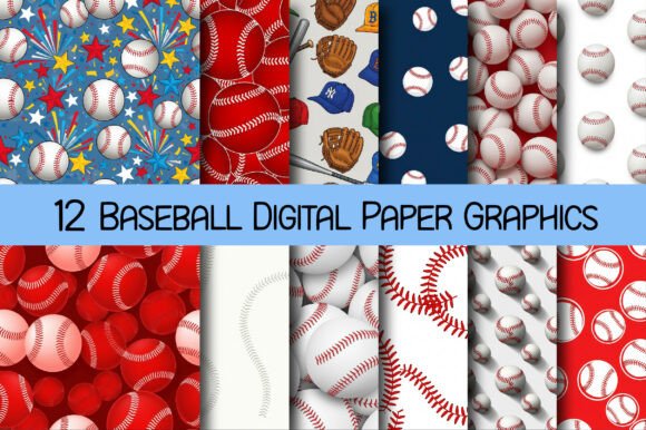 Download Baseball Digital Paper Graphics - Digital paper Collection