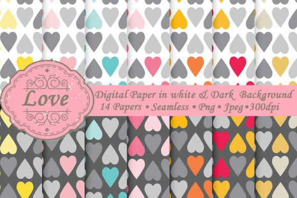 Download 14 Love Digital Paper Background - Digital paper Collection