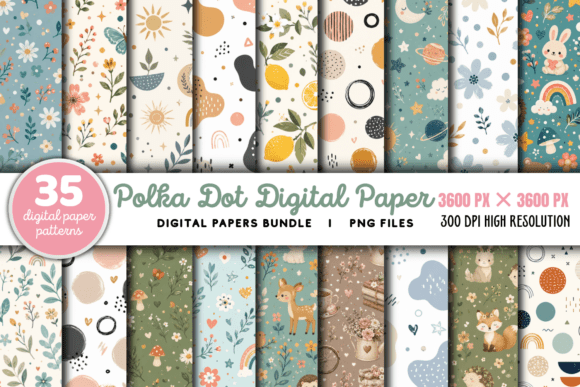 Download Polka Dot Digital Paper Bundle - Digital paper Collection