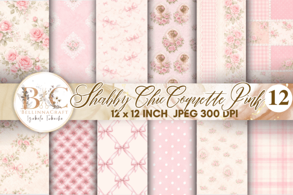 Download Shabby Chic Coquette Pink Digital Paper - Digital paper Collection