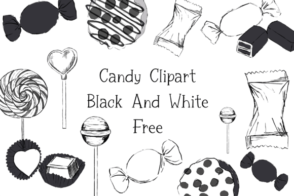 Download Candy Clipart Black and White Free - Clipart Collection