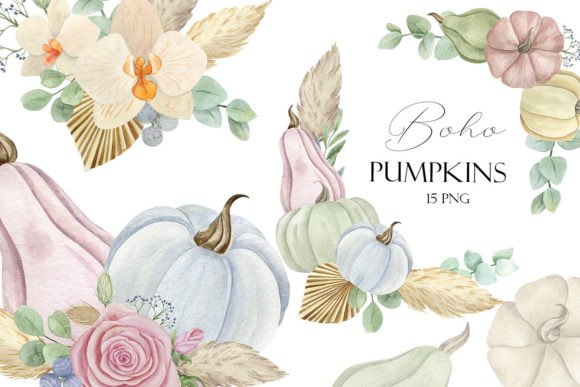 Download Pumpkin Clipart, Fall Boho Illustration - Clipart Collection