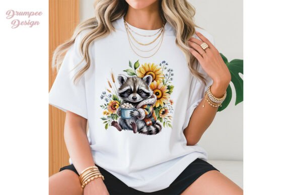 Download Cute Raccoon Fall Flowers PNG Clipart - Flower Collection