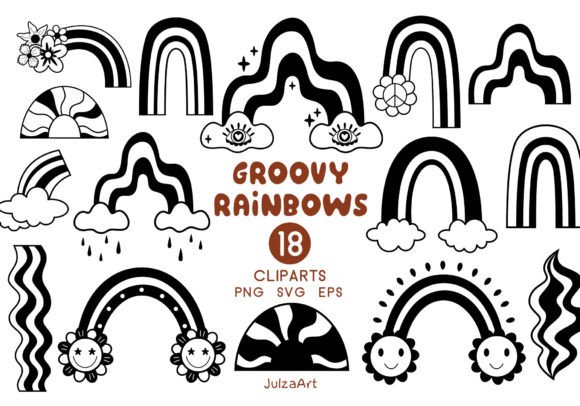 Download Retro Rainbow Clipart, Blaco Rainbow Svg - Clipart Collection