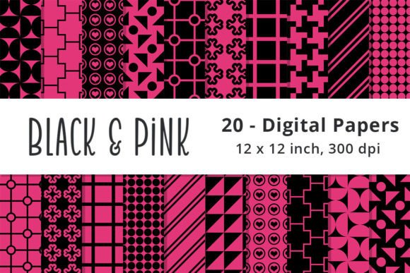 Download Black and Pink Digital Paper Background - Digital paper Collection