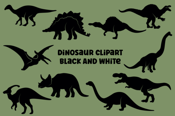Download Dinosaur Clipart Black and White Free - Clipart Collection