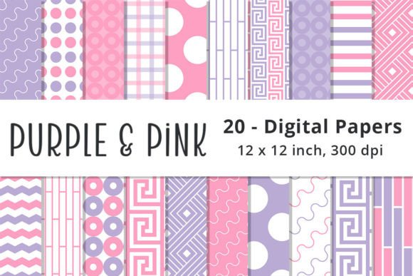 Download Purple and Pink Digital Paper Designs - Digital paper Collection