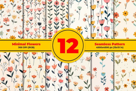 Download Minimal Flowers Seamless Pattern - Flower Collection