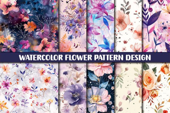 Download Watercolor Flower Pattern Design - Flower Collection