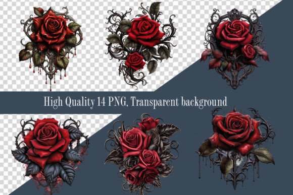 Download Clipart Gothic Roses Black Fantasy Flora - Clipart Collection