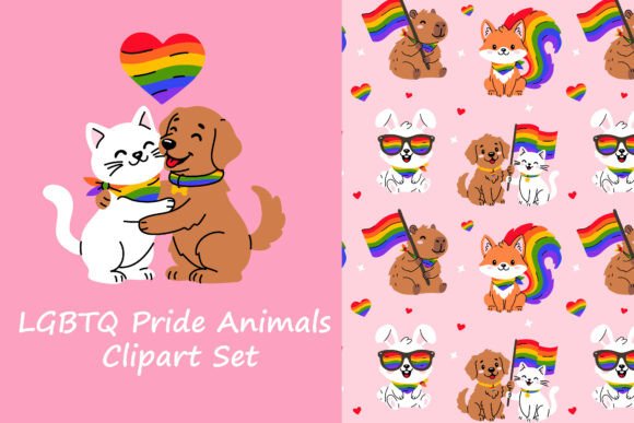 Download LGBTQ Pride Animals Clipart Set - Clipart Collection