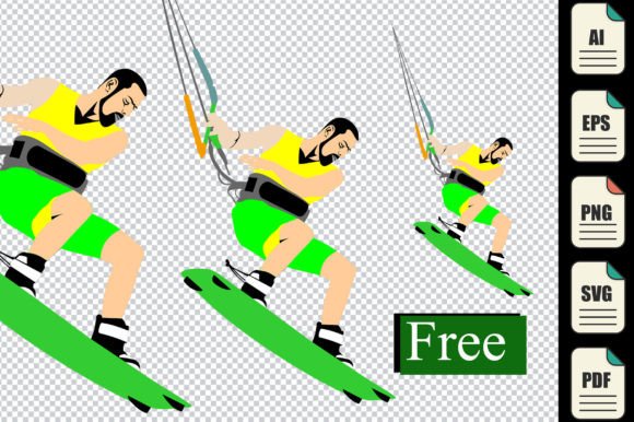 Download Free Kite Surfing Sport Vector Image - Premium Resources