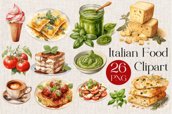 Download Italian Food Watercolor Clipart - Clipart Collection