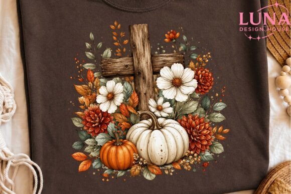 Download Fall Cross Pumpkin Floral PNG Clipart - Clipart Collection