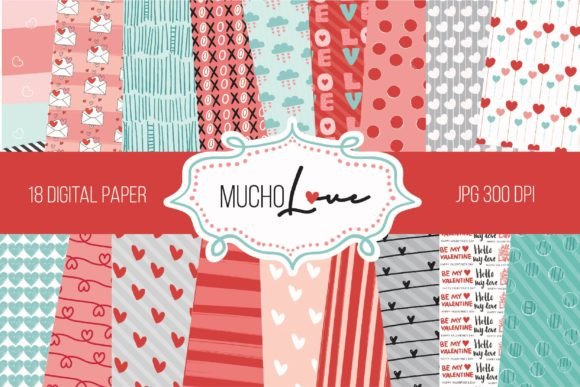Download Mucho Love Digital Paper - Digital paper Collection