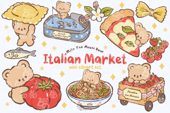 Download Kawaii Bear Italian Market Clipart - Clipart Collection
