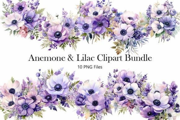 Download Anemone &amp; Lilac Clipart Bundle - Clipart Collection