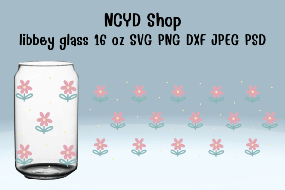 Download Minimal Flowers Libbey Glass Svg 16oz  F - Flower Collection