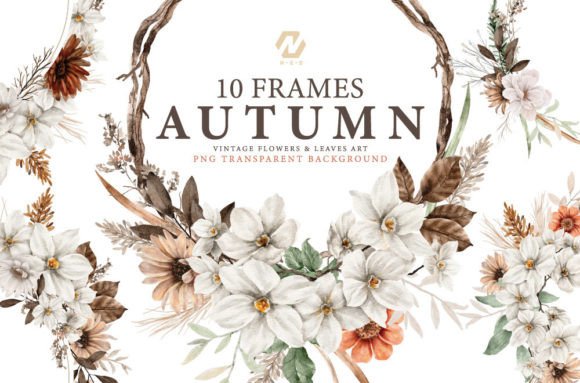 Download Autumn Flower Frame Watercolor PNG - Flower Collection