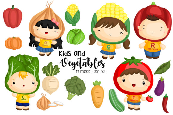 Download Fresh Vegetable and Kids Clipart - Vegetable Collection