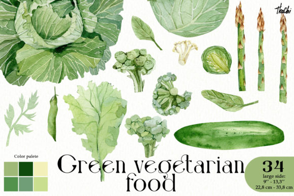 Download Watercolor Green Vegetable Clipart Png - Vegetable Collection