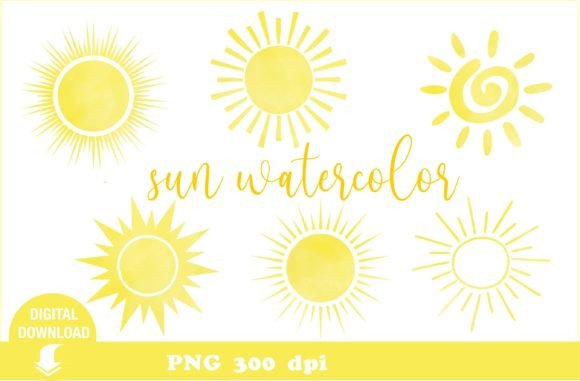 Download Sun Clipart. Watercolor. Weather. Nature - Clipart Collection