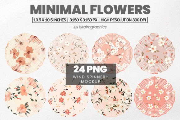 Download Minimal Flowers Wind Spinner Sublimation - Flower Collection
