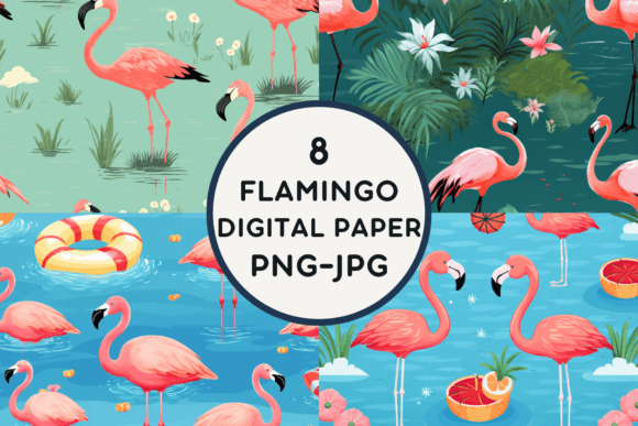 Download Flamingo Digital Paper PNG-JPG - Digital paper Collection