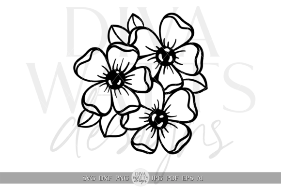 Download Flower Trio Silhouette Artwork SVG - Premium Bundle
