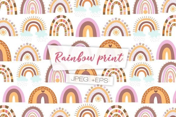 Download Rainbow Boho Pattern. Digital Paper - Digital paper Collection