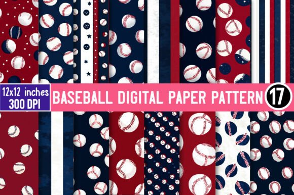 Download Baseball Digital Paper Pattern - Digital paper Collection