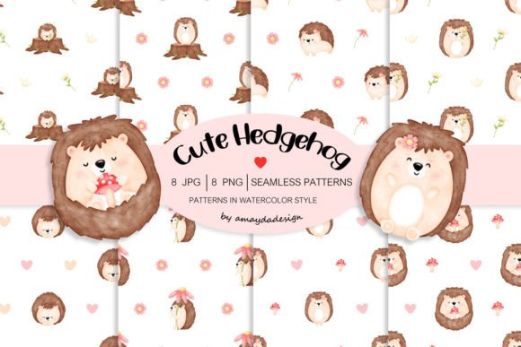 Download Hedgehog Seamless Patterns Digital Paper - Digital paper Collection
